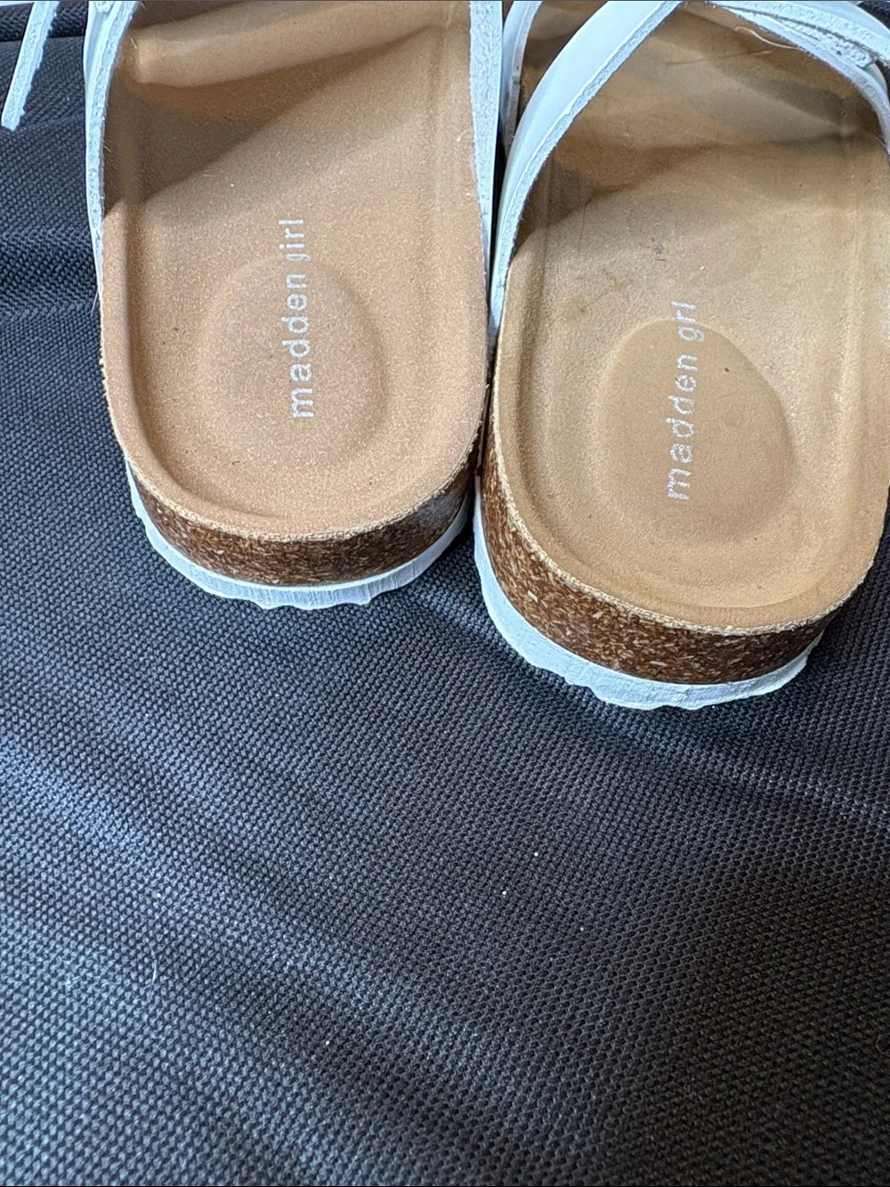 Madden Girl Toe  Sandals White Adjustable Sandals Size 13